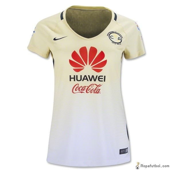 Camiseta Club América Replica Primera Ropa Mujer 2016/17 Amarillo